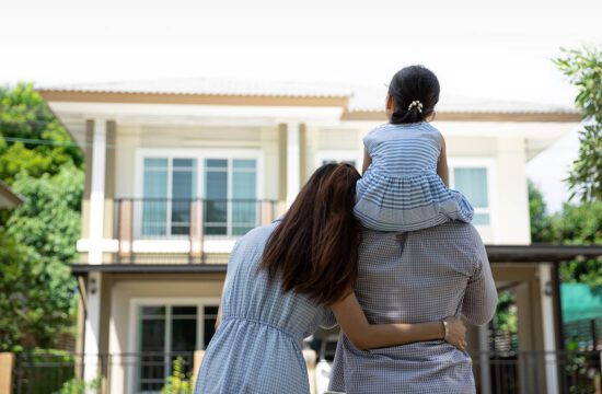 Family at new home